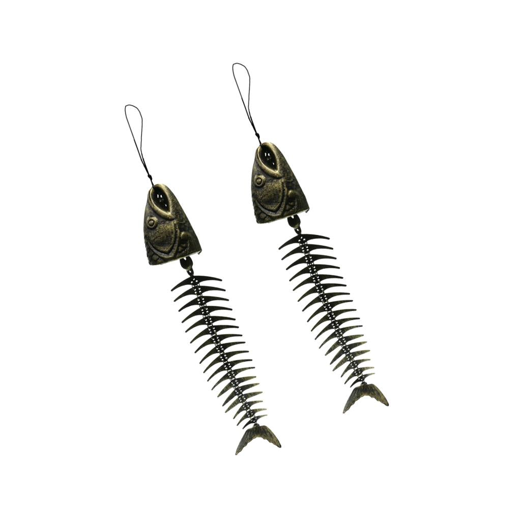 2pcs Decorative Fishbone Outdoor Chime Hanging Decor Patio Garden Balcony