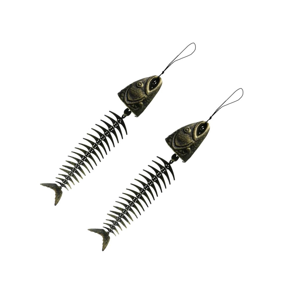 2pcs Decorative Fishbone Outdoor Chime Hanging Decor Patio Garden Balcony