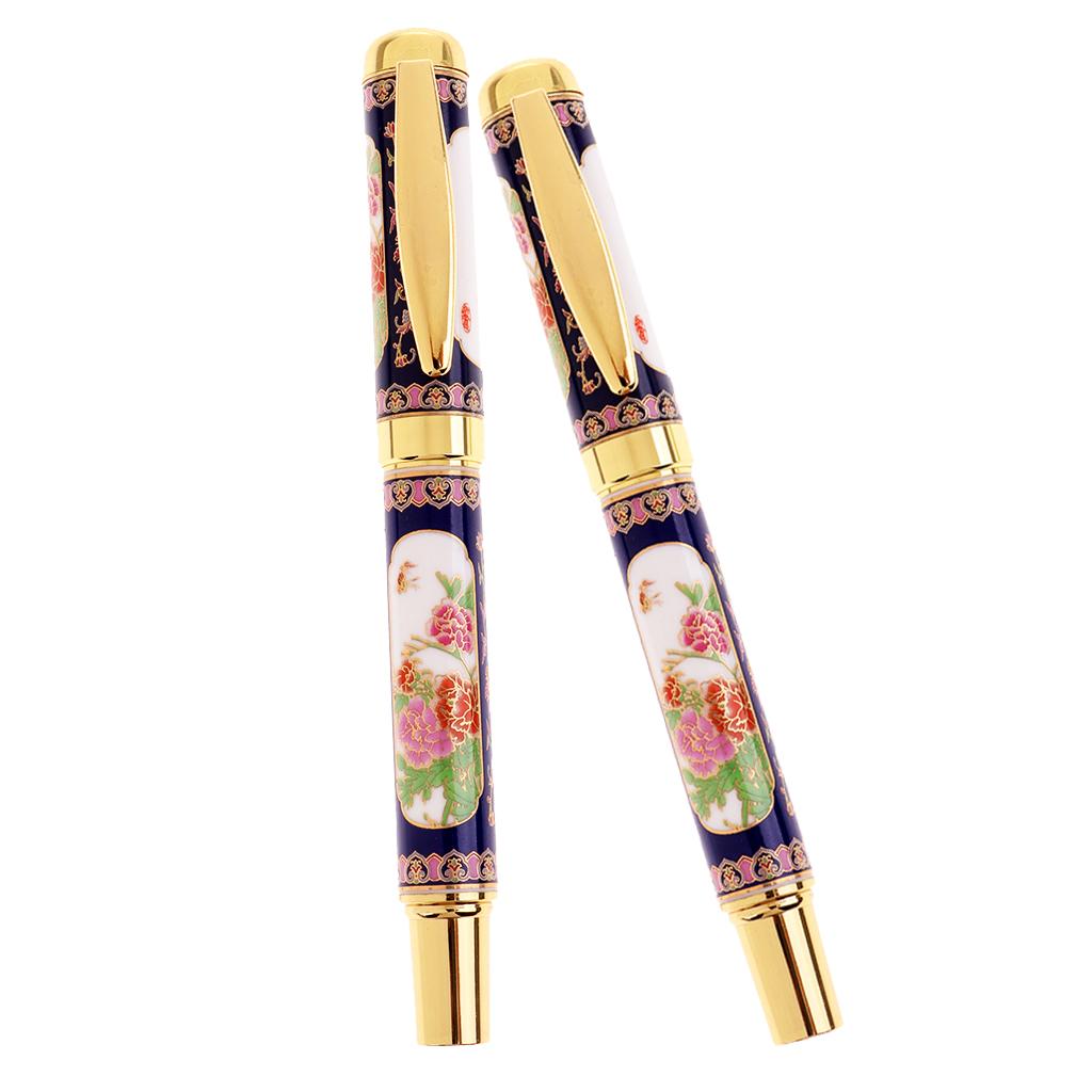 2pcs Chinese Ceramics Sign Pen Fountain Pen Ink Pen Gift Writing Tools