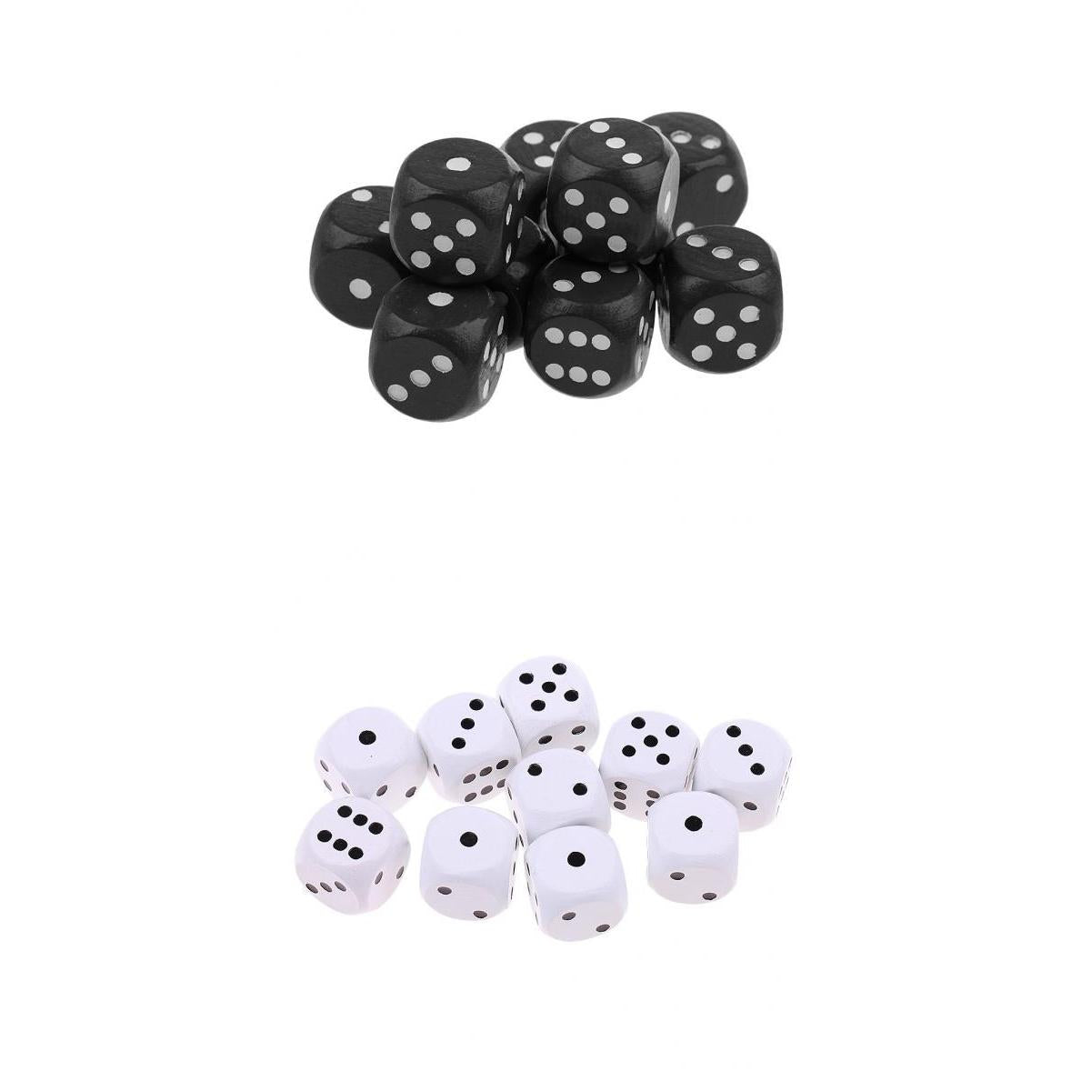 20 Pieces Wooden Dice D6 Dotted Dice for D&D TRPG Board Game Toys