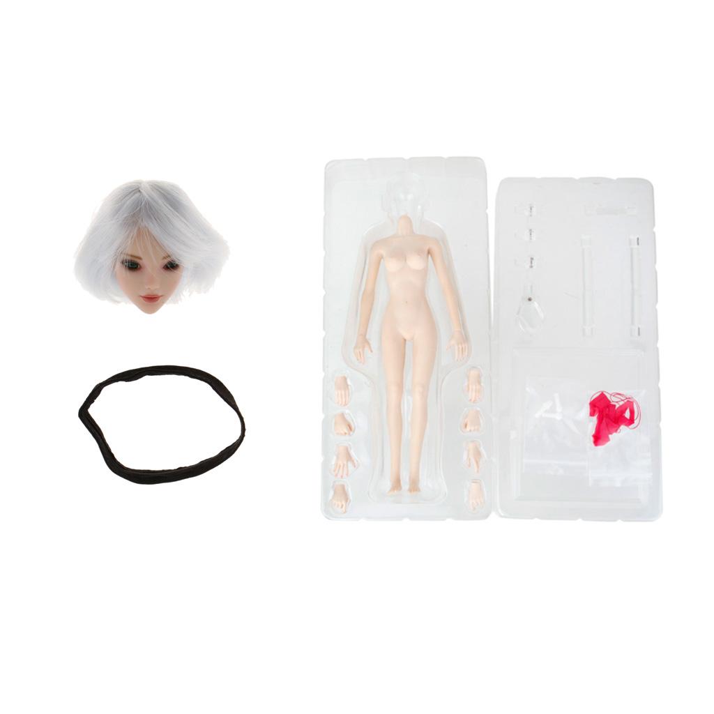 1/6 Head Sculpt + Seamless Small Busts Female Body for 12'' Action Figure