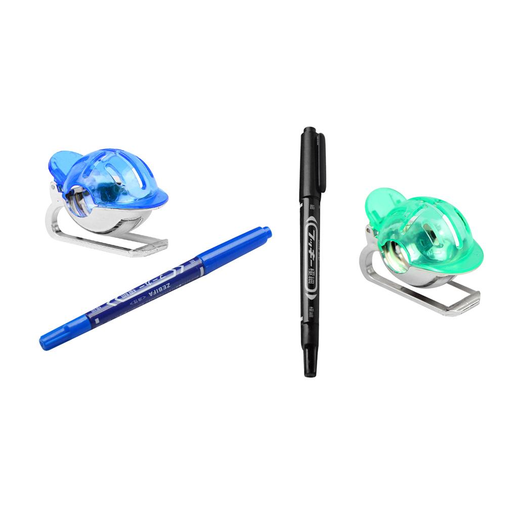 2x Golf Ball Liner Marker Pen Line Drawer Drawing Alignment Tool Blue Green