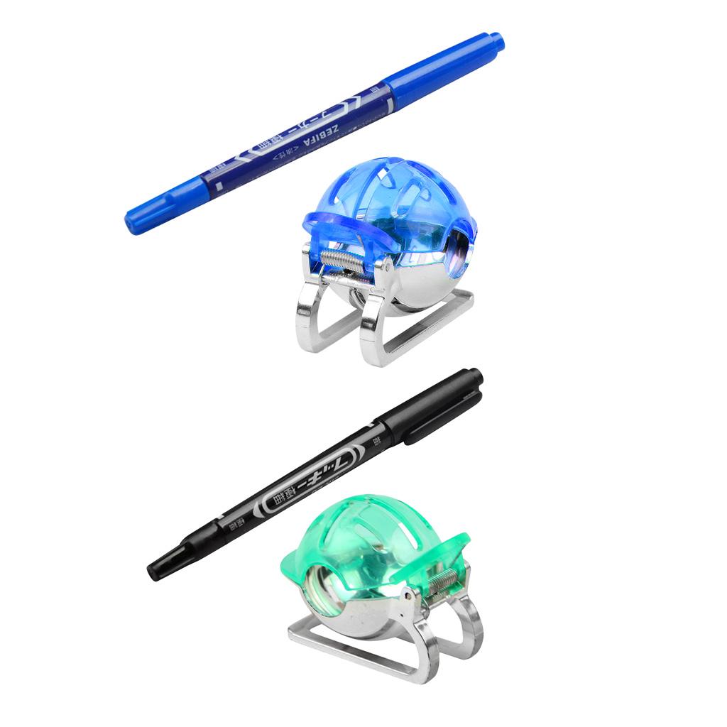 2x Golf Ball Liner Marker Pen Line Drawer Drawing Alignment Tool Blue Green