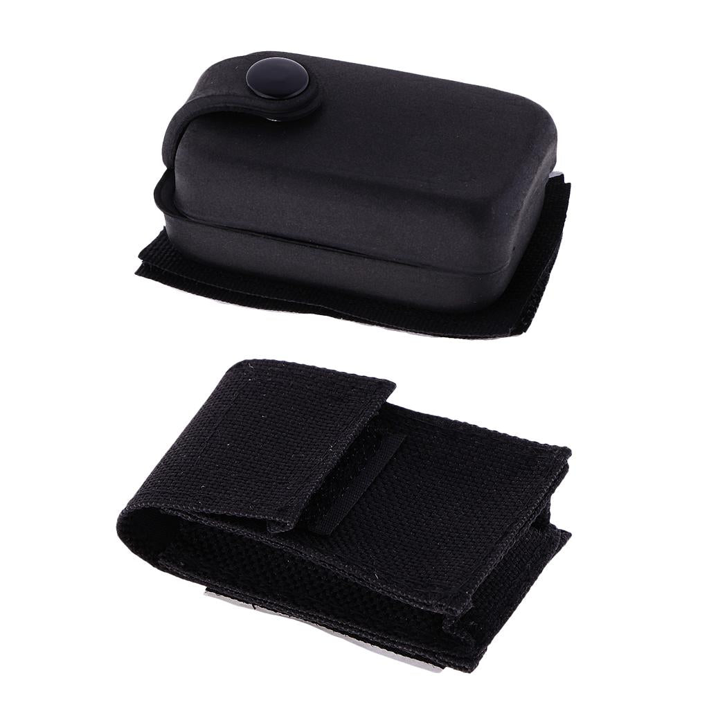 2 Pieces 9V Battery Holder Case Bag for Guitar Bass Active Pickups Black