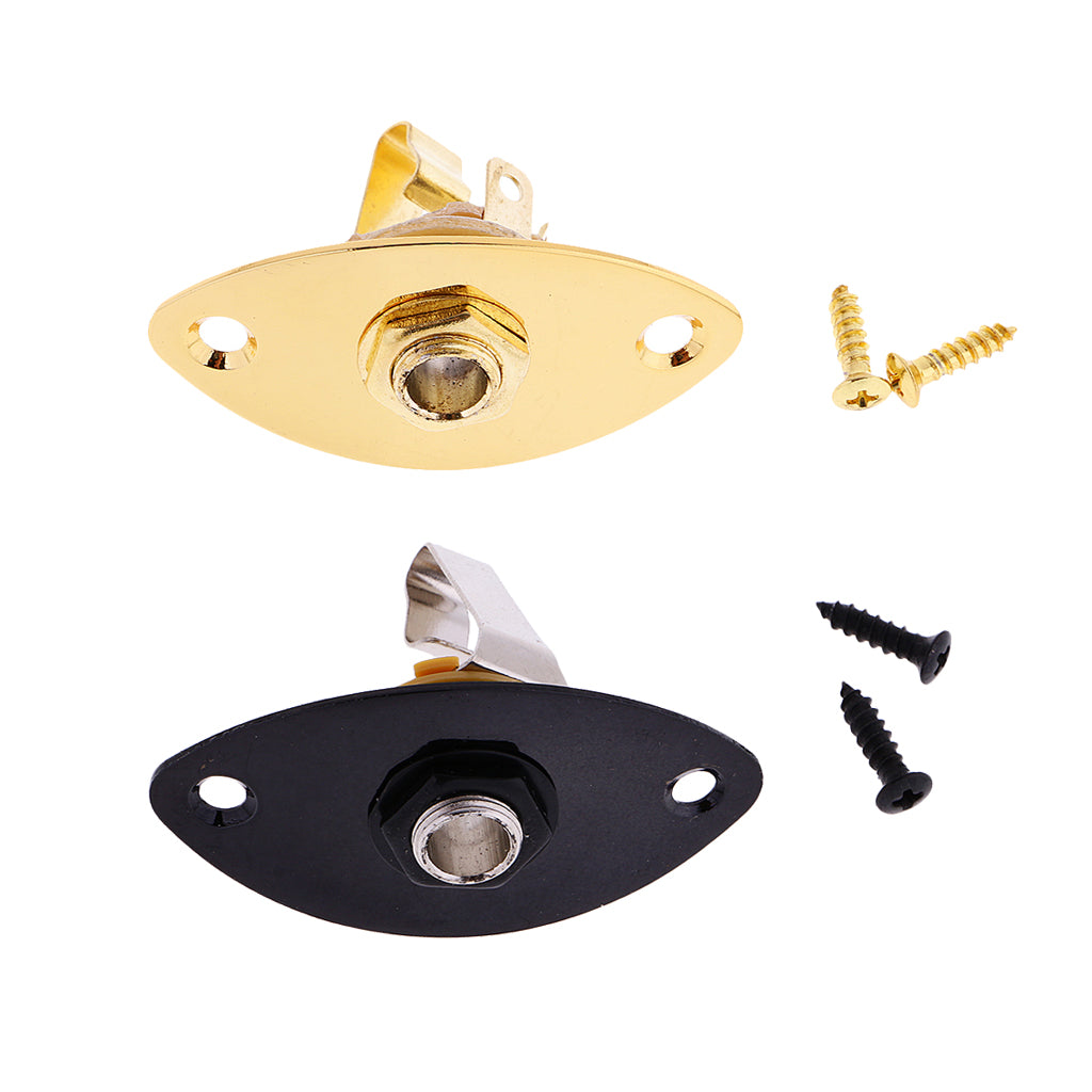 2 Pieces Output Input Jack Plug Socket with Screws for Electric Guitar Bass