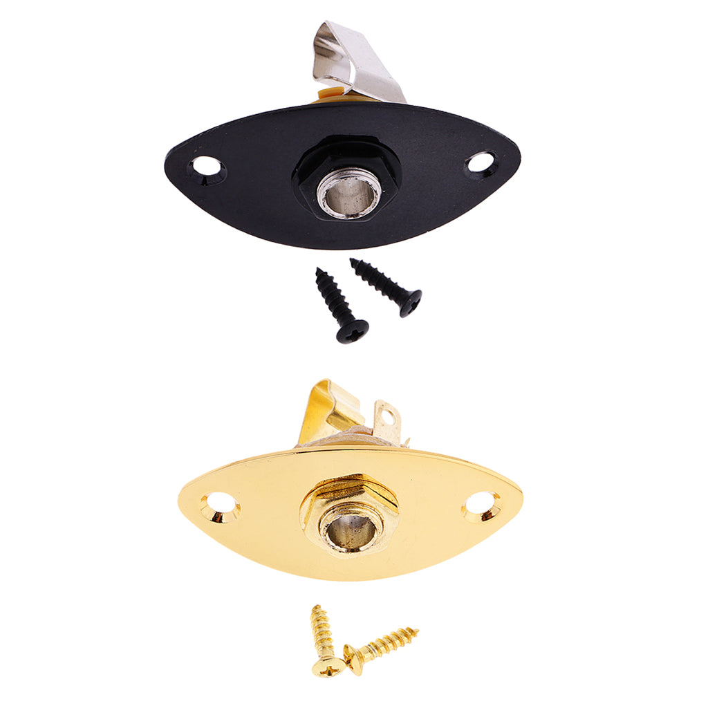 2 Pieces Output Input Jack Plug Socket with Screws for Electric Guitar Bass