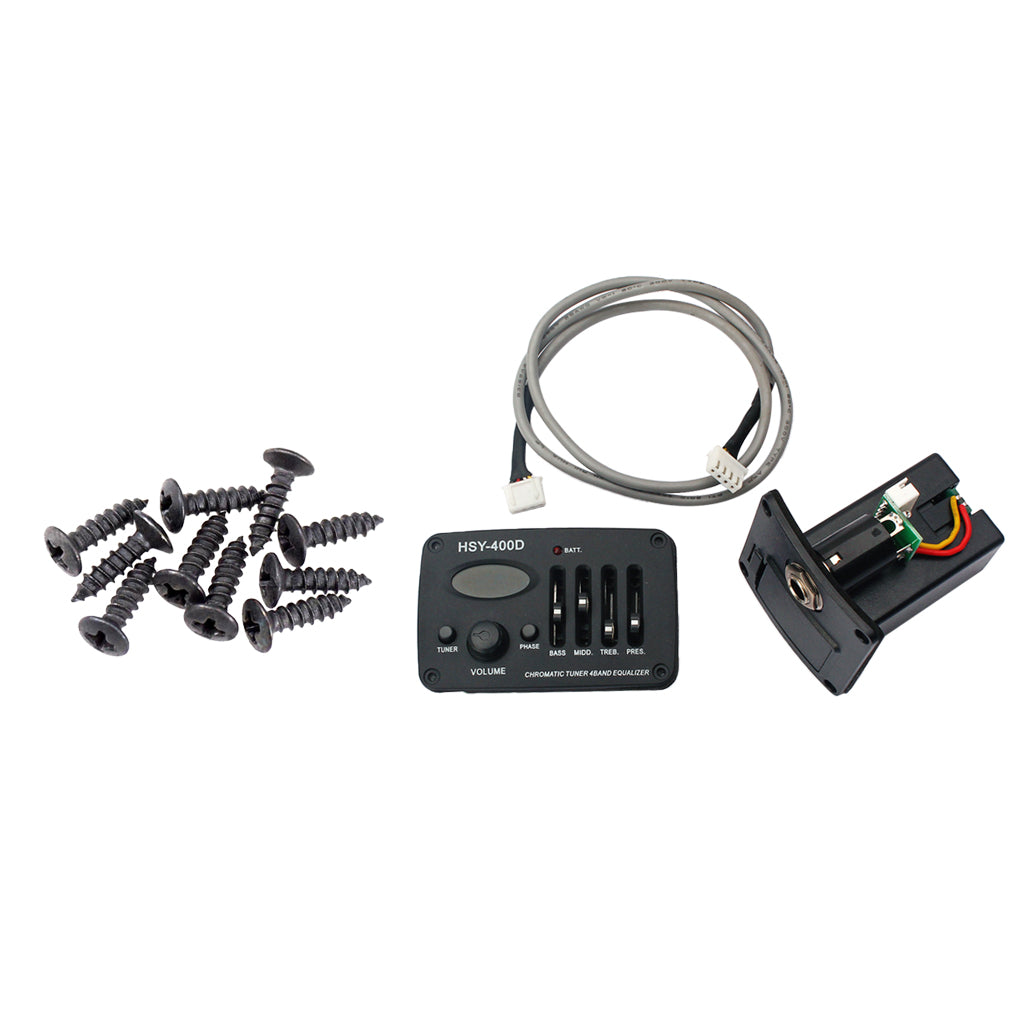 4 Band Guitar Equalizer Preamp Pickup+50 Pcs Mounting Screw for Guitar Bass