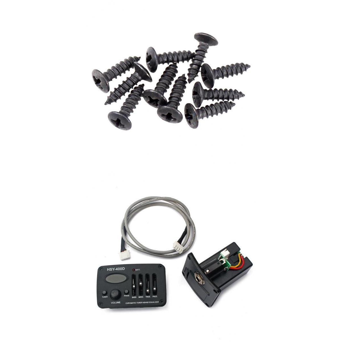 4 Band Guitar Equalizer Preamp Pickup+50 Pcs Mounting Screw for Guitar Bass