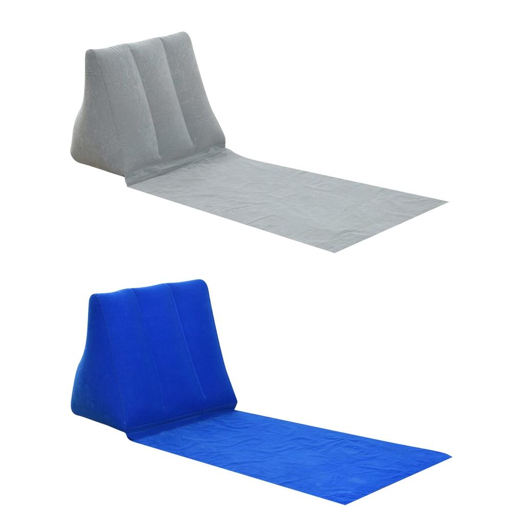 2 pcs Inflating Beach Camping Lounger Back Pillow Cushion Chair Air Bed