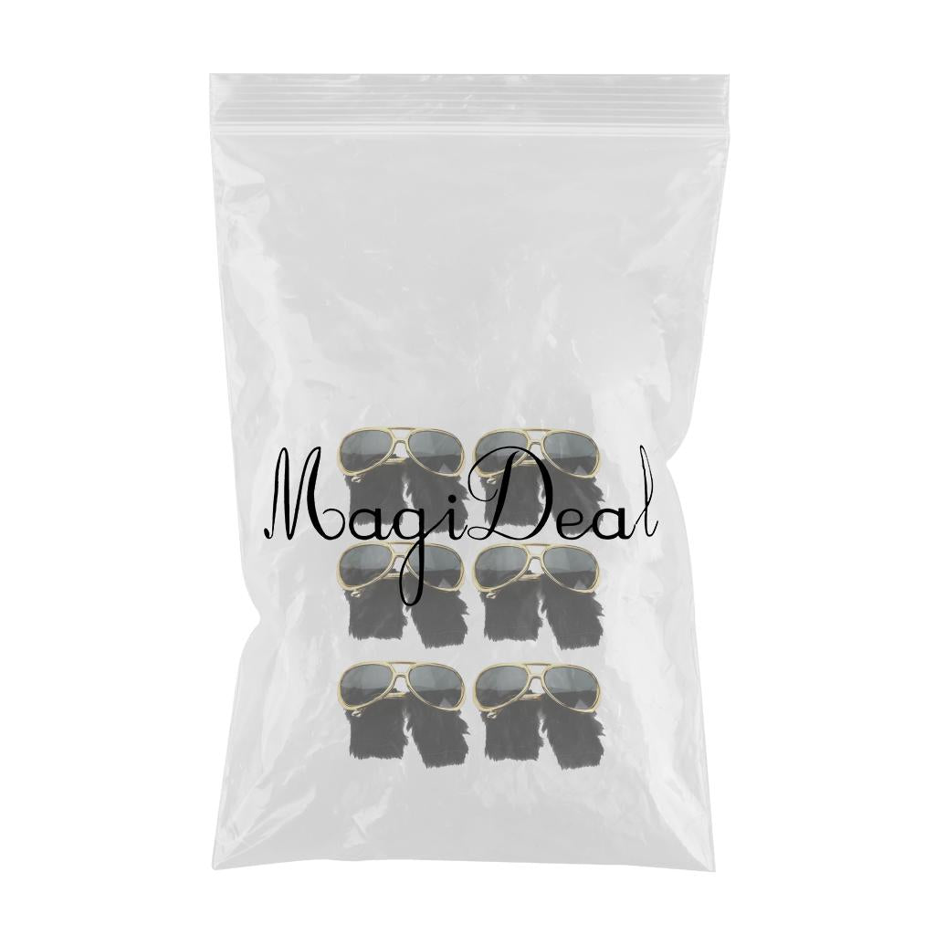 6x Novelty Sunglasses Funny Beard Glasses 70s Disco Costume