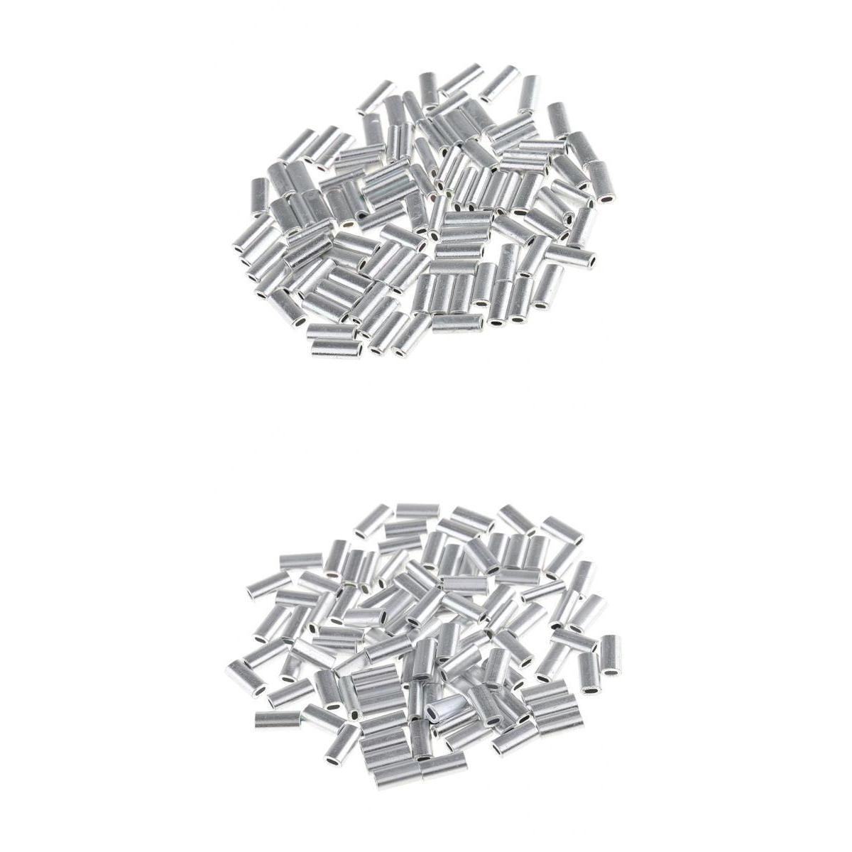 200Pcs Single Aluminum Fishing Crimp Sleeves Tube Fishing Tackle Sleeves