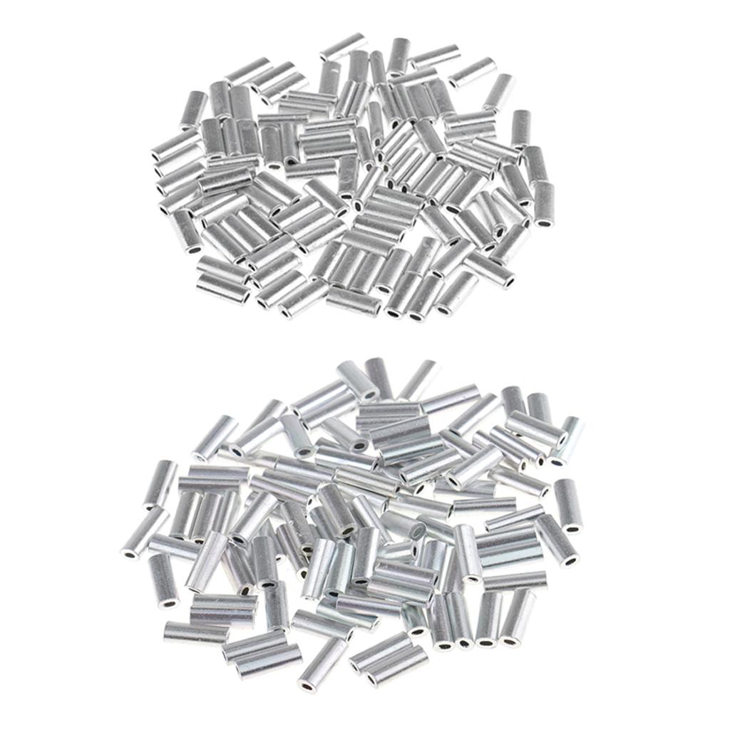 200Pcs Single Aluminum Fishing Crimp Sleeves Tube Fishing Tackle Sleeves