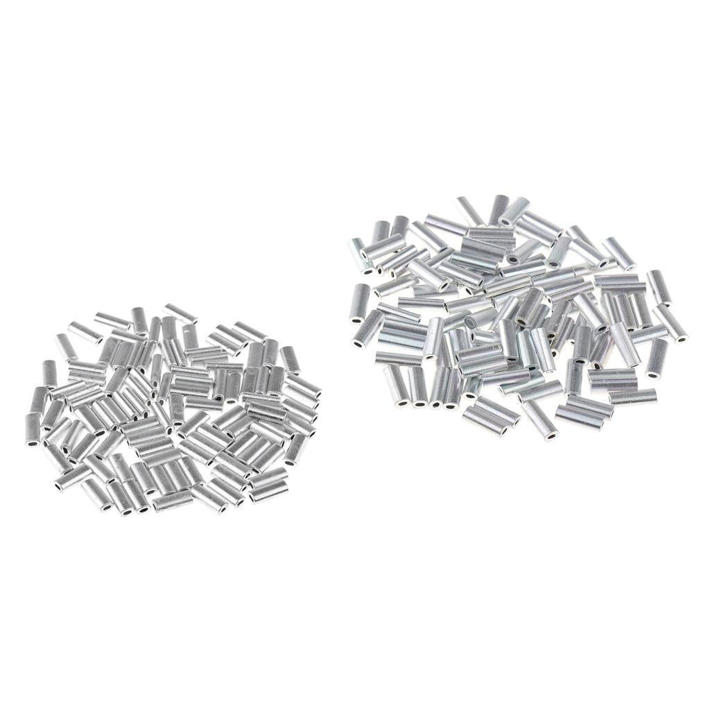 200Pcs Single Aluminum Fishing Crimp Sleeves Tube Fishing Tackle Sleeves