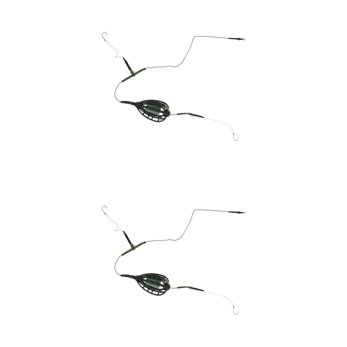 2pcs Carp Fishing Bait Cage Fishing Lure Swivel with Sinker Basket Holder