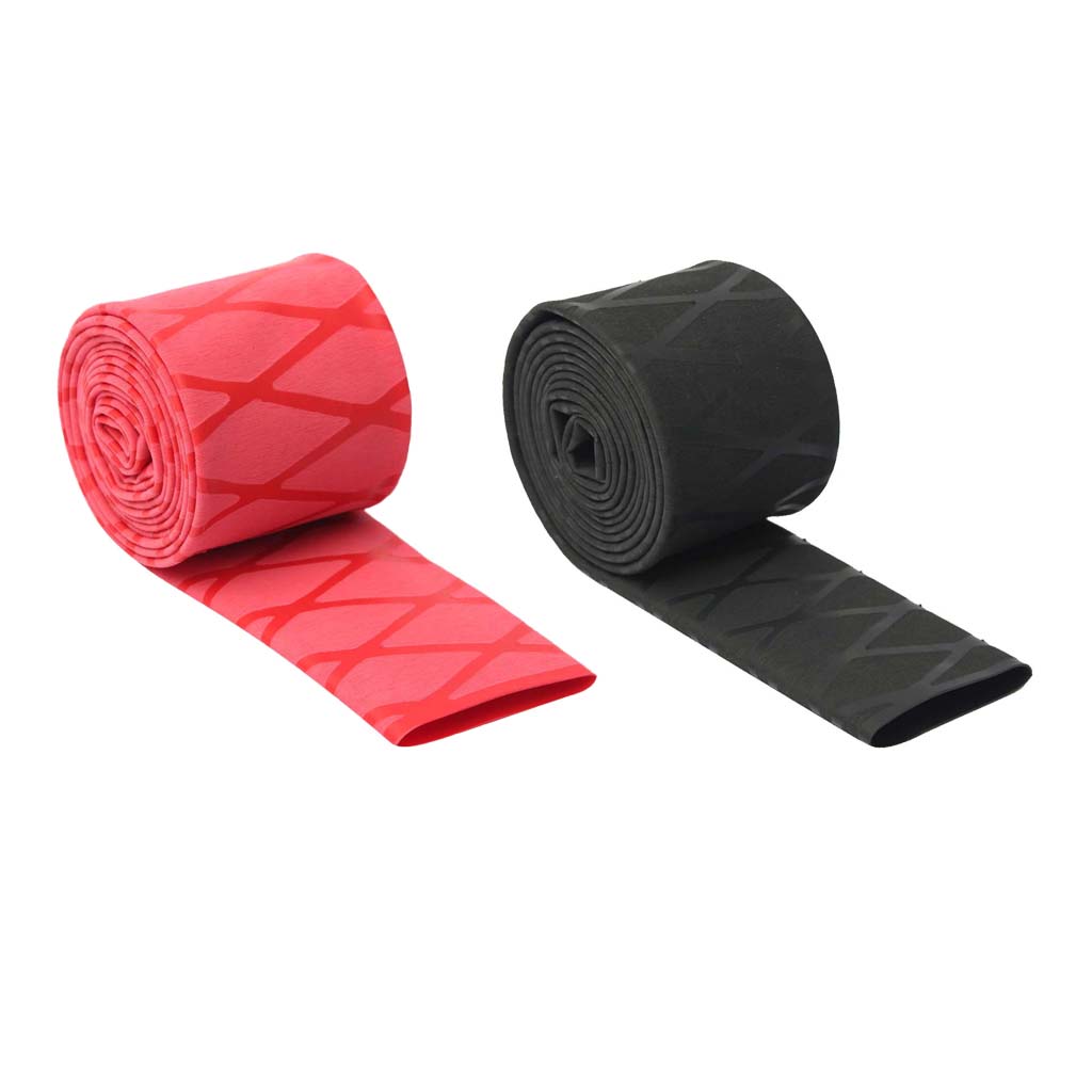 2pcs Non Slip X-Tube Heat Shrink Tubing Fishing Rod Grips 18mm Red Black