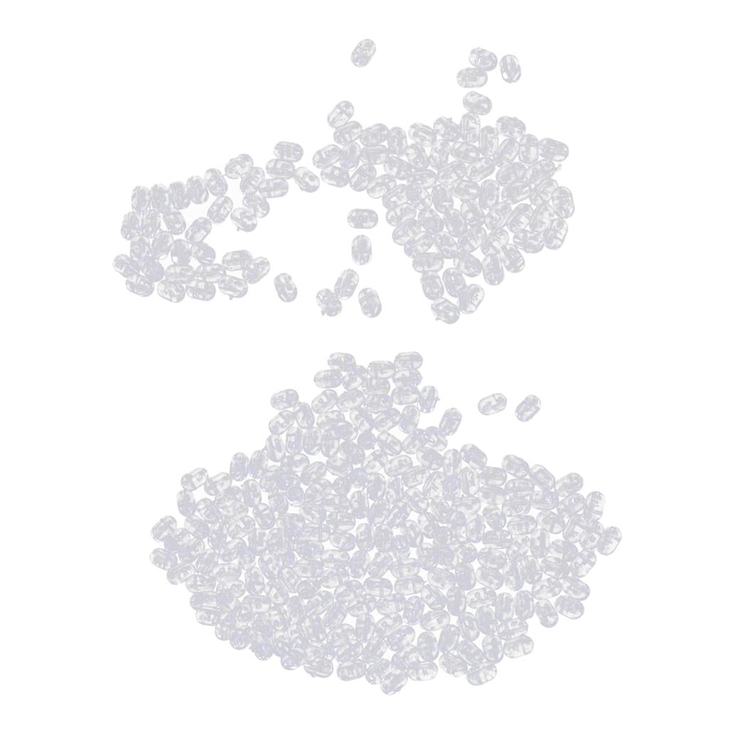 400pcs Transparent Fishing Rig Beads Fishing Cross Beads Oval Fishing Beads