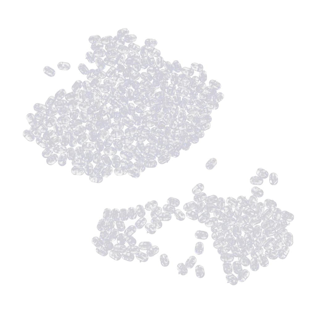 400pcs Transparent Fishing Rig Beads Fishing Cross Beads Oval Fishing Beads