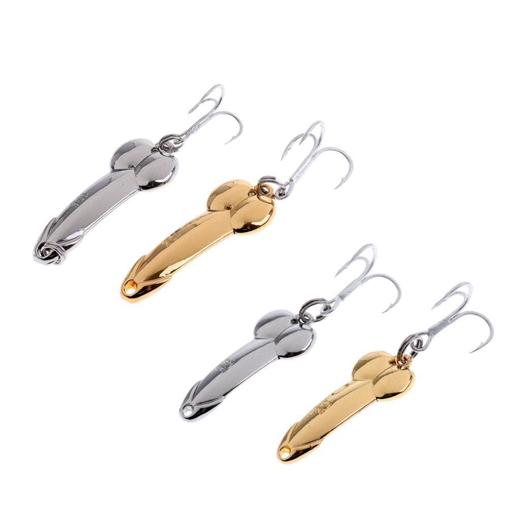 4pcs Spoon Fishing Lures Spinner Baits Metal Hard Sequins Lures Treble Hook