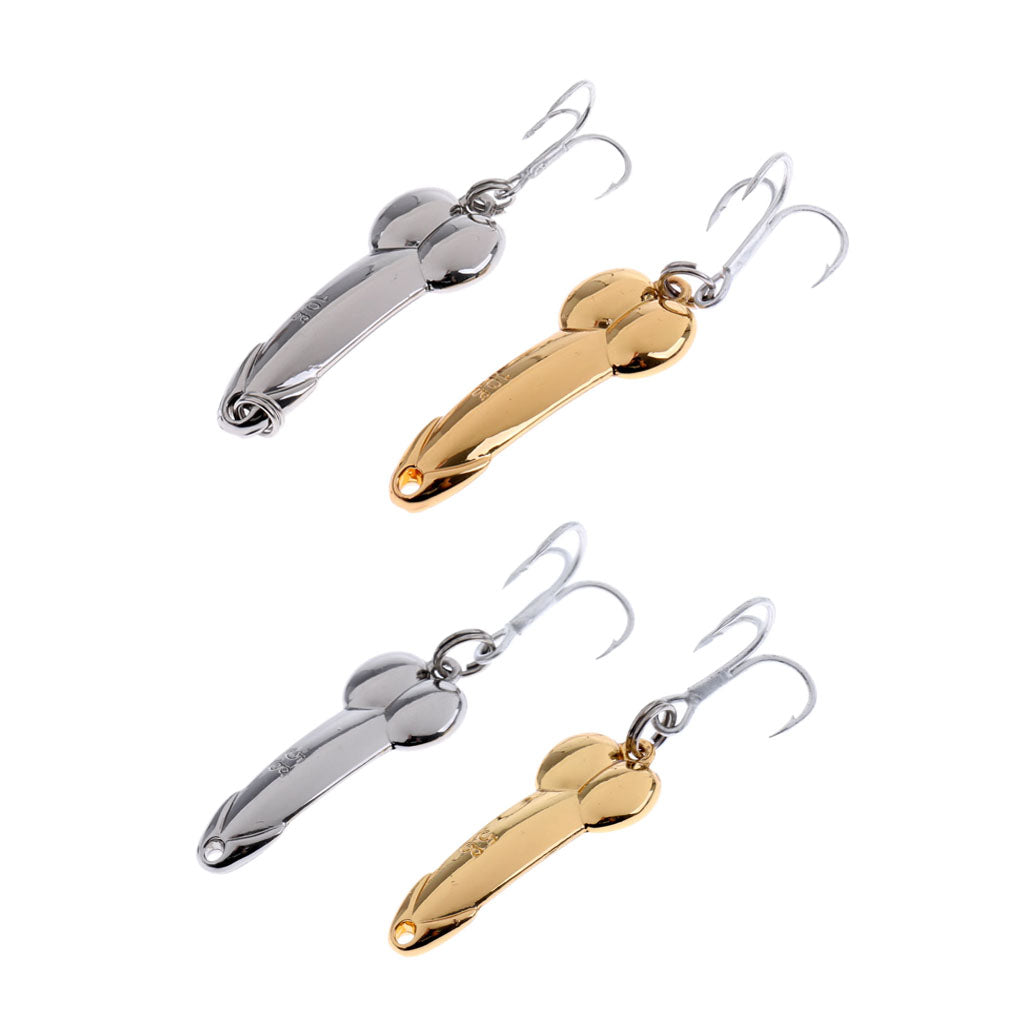 4pcs Spoon Fishing Lures Spinner Baits Metal Hard Sequins Lures Treble Hook