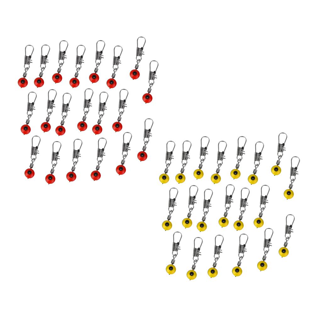 40pcs Fishing Space Beans Fishing Line to Hook Swivels Shank Clip Connector