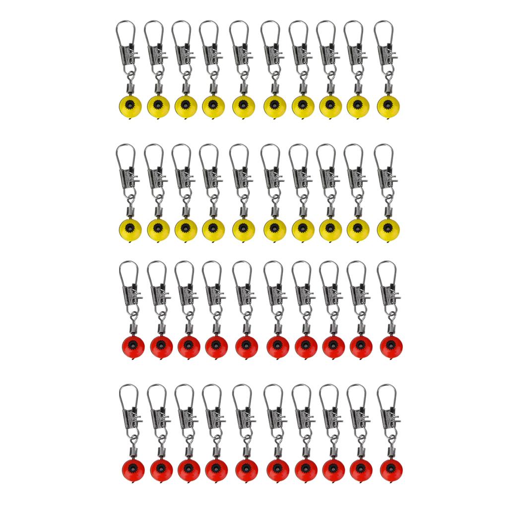 40pcs Fishing Space Beans Fishing Line to Hook Swivels Shank Clip Connector