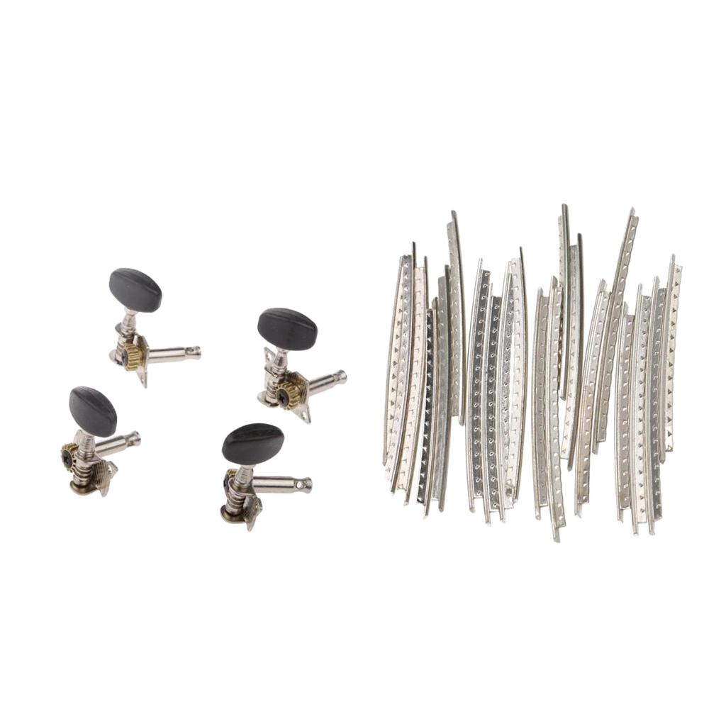 20Pcs Guitar Fret Wire Fretwire 2mm with 4pcs Ukulele Tuning Pegs Keys