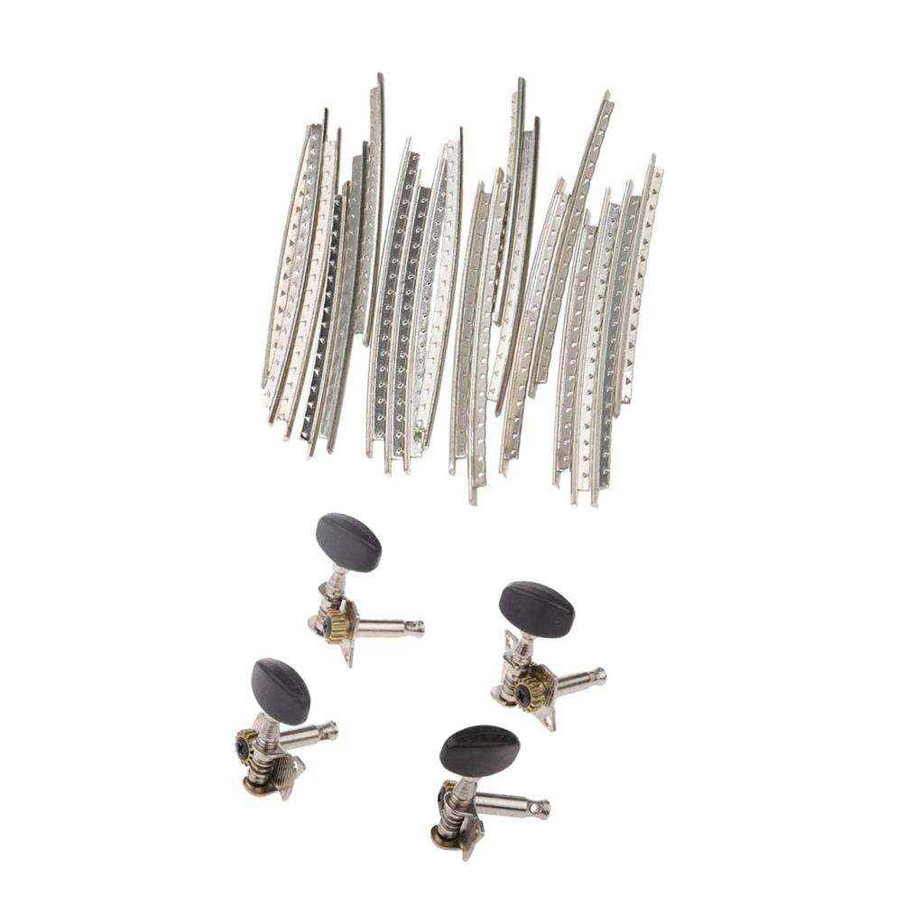 20Pcs Guitar Fret Wire Fretwire 2mm with 4pcs Ukulele Tuning Pegs Keys