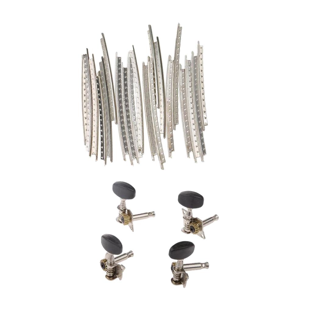 20Pcs Guitar Fret Wire Fretwire 2mm with 4pcs Ukulele Tuning Pegs Keys