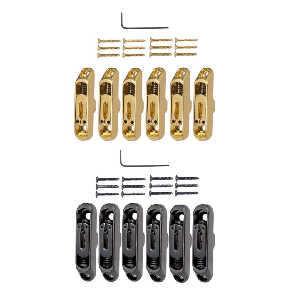 12 Pieces Individual Bridge Saddles Tailpiece Set for Electric Guitar