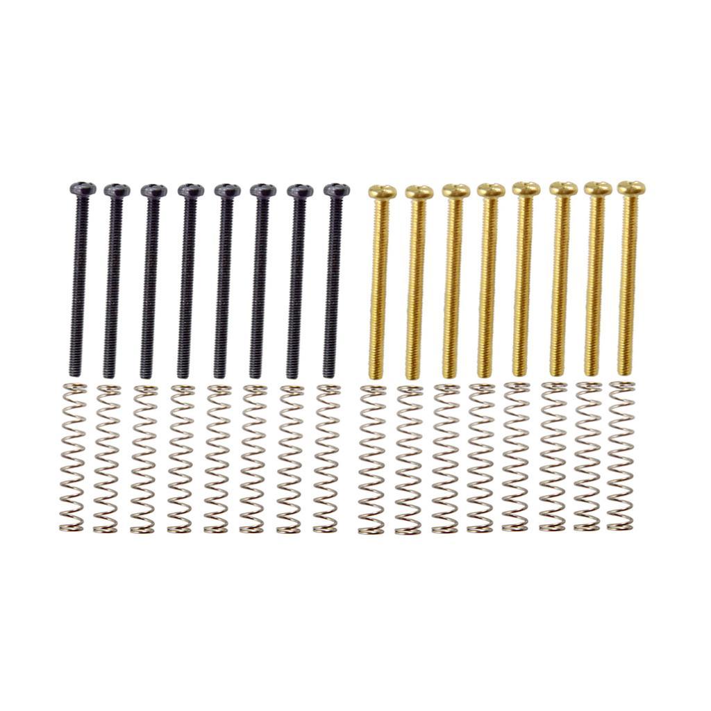 16pcs Double Coil Humbucker Pickup Frame Screws&Springs for Electric Guitar