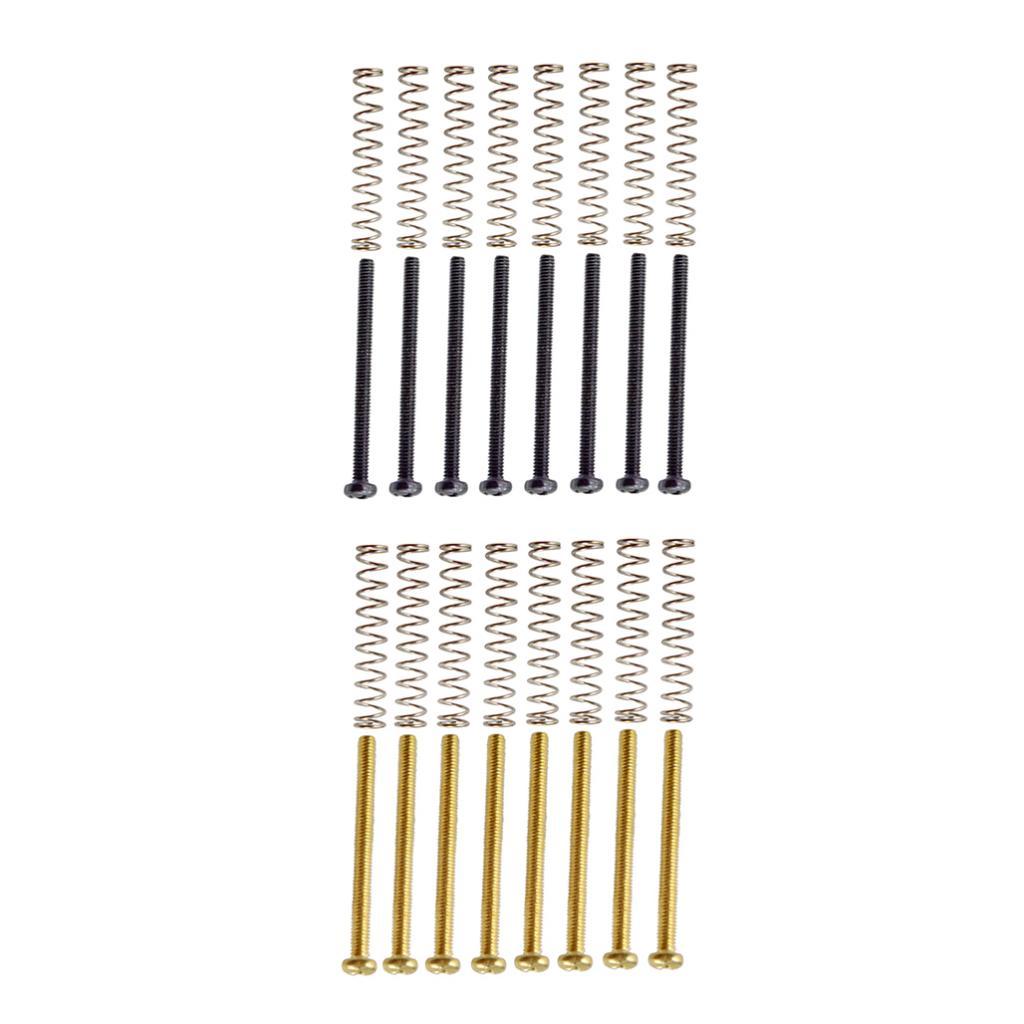16pcs Double Coil Humbucker Pickup Frame Screws&Springs for Electric Guitar