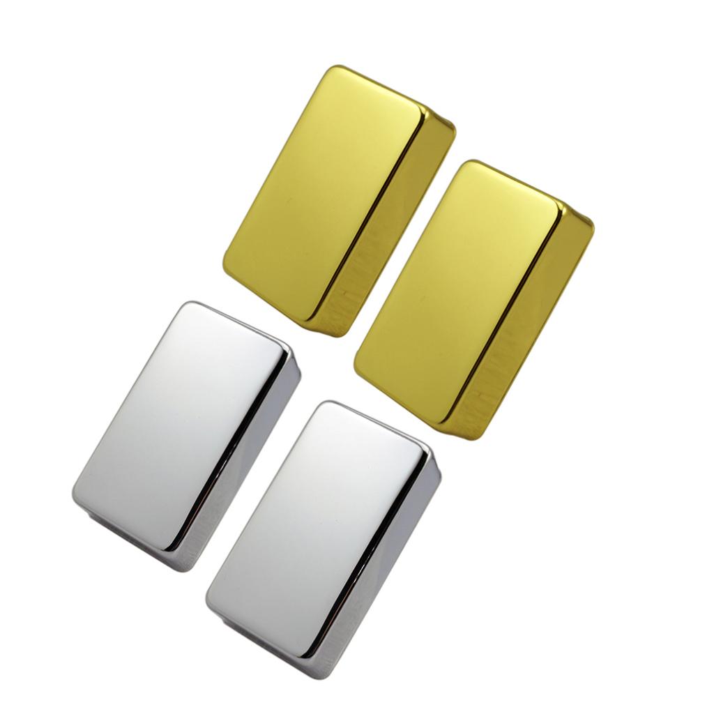 4 Pack Sealed Humbucker Pickup Cover for Electric Guitar Parts Silver+Golden