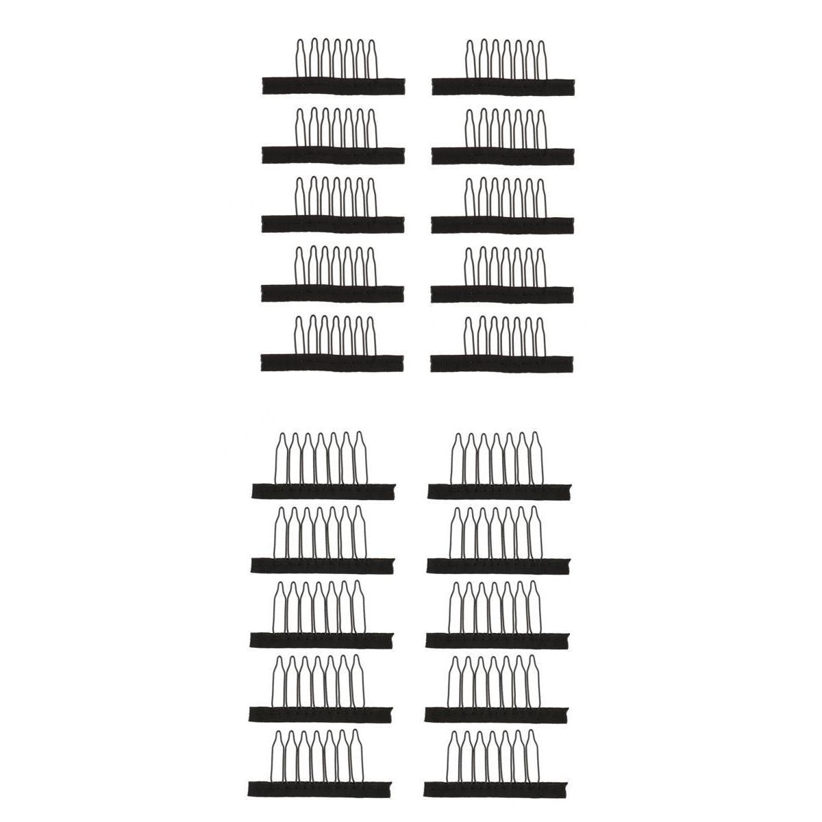 20PCS 7 Teeth Hair Lace Wig Insert Combs Wig Cap Clips Wigs Accessories S+L