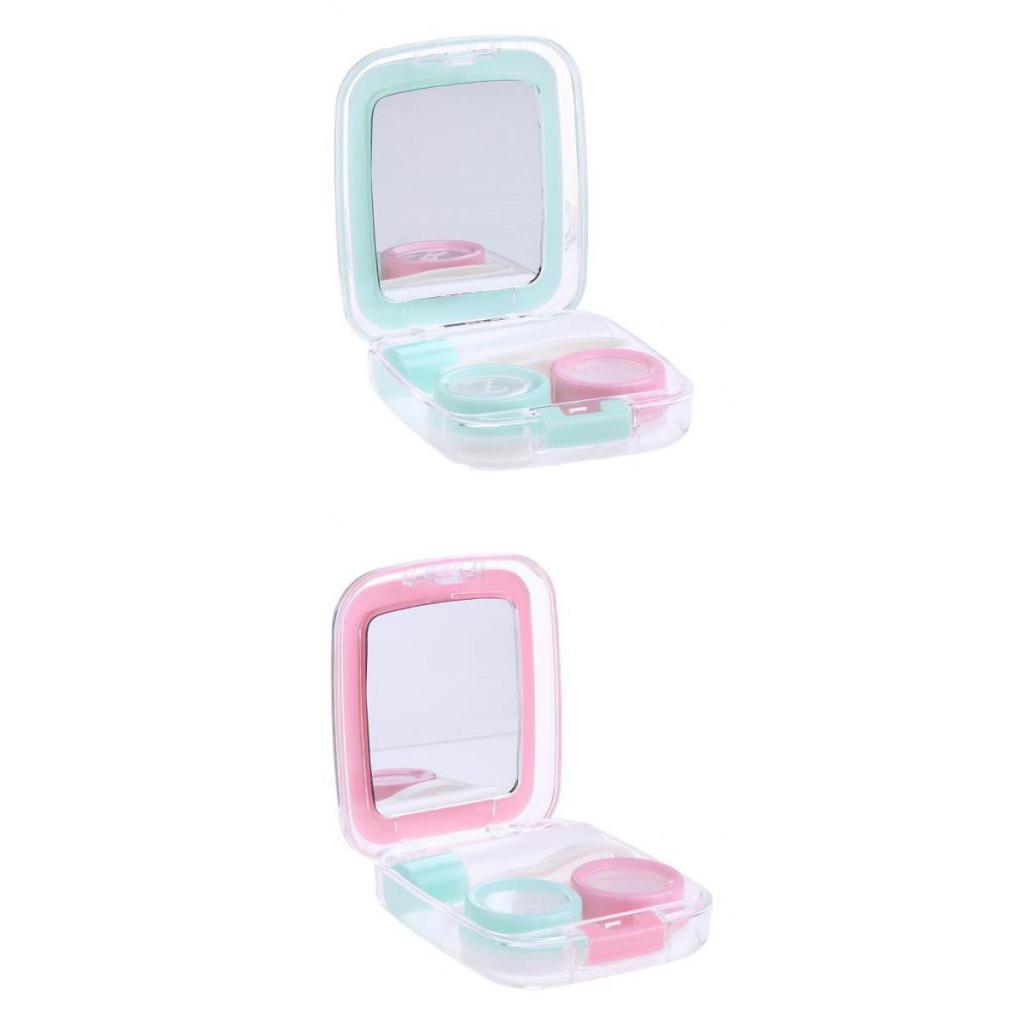 2pcs Travel Cute Mini Contact Lens Case Holder Storage Mirror Box Container