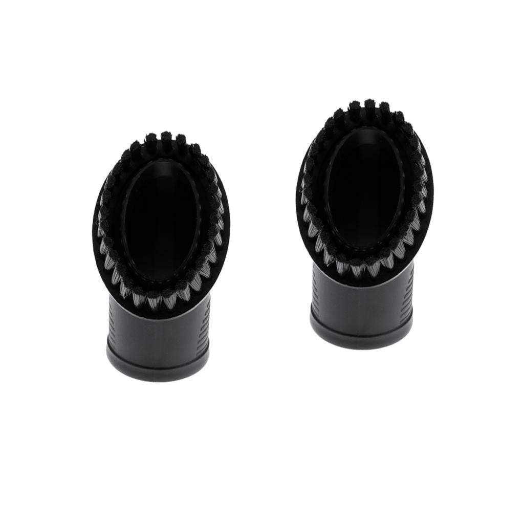 2 pieces 32mm/1.25 Dia. Oval Vacuum Cleaner Dust Brush Bristle Brush Black"