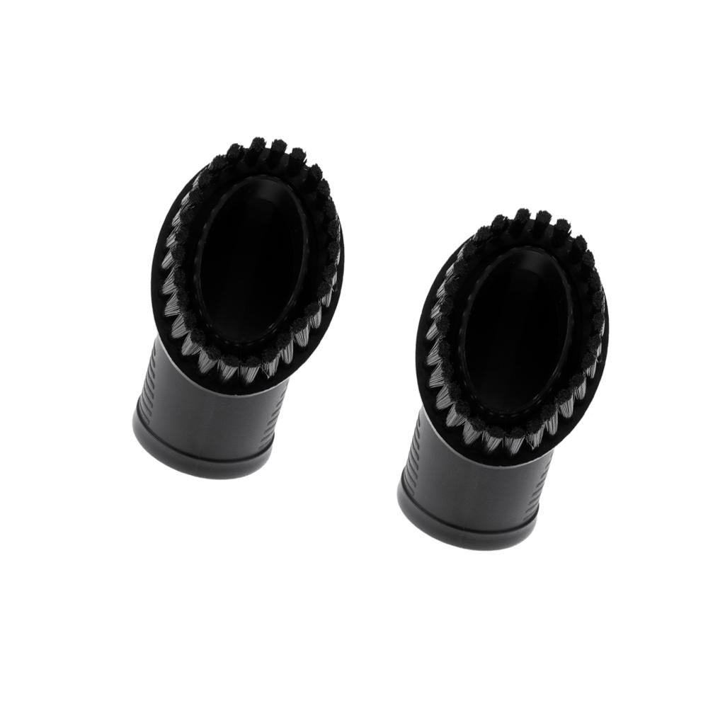 2 pieces 32mm/1.25 Dia. Oval Vacuum Cleaner Dust Brush Bristle Brush Black"