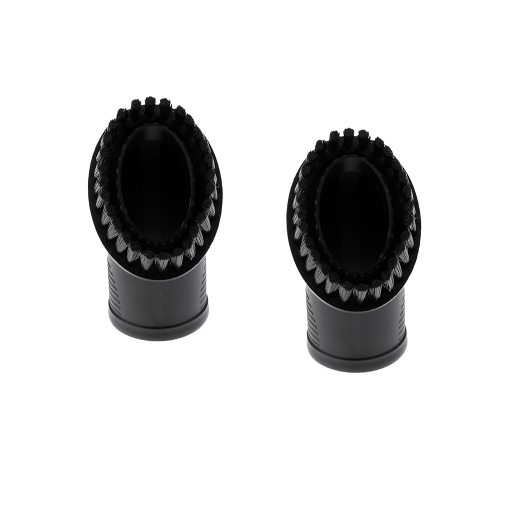 2 pieces 32mm/1.25 Dia. Oval Vacuum Cleaner Dust Brush Bristle Brush Black"