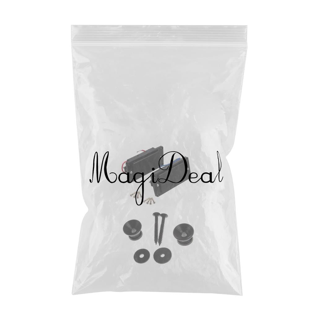 Black Sealed Humbucker Pickup+2pcs Metal Strap Lock for LP Electric Guitar