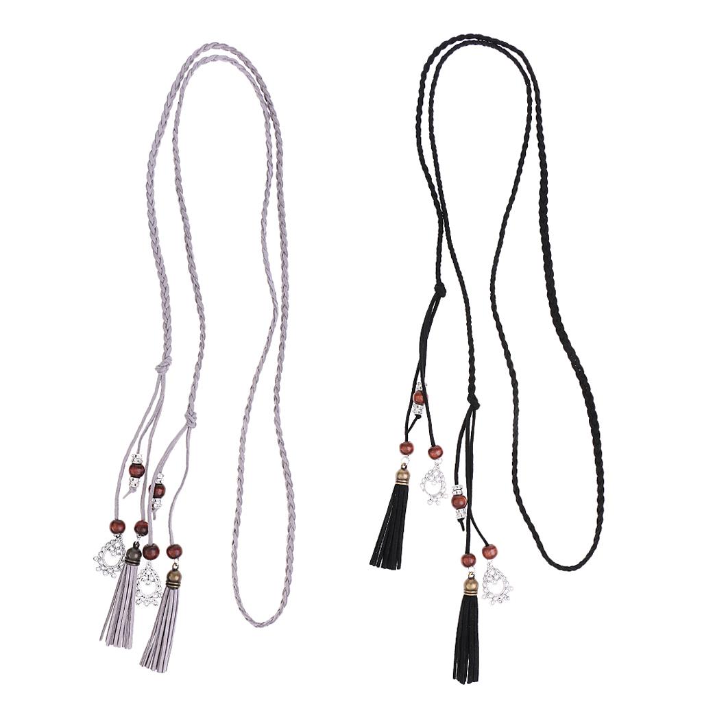 2pcs Ladies Girls Women Skinny Thin Fashion Waist Belt Waistbelt Tassel