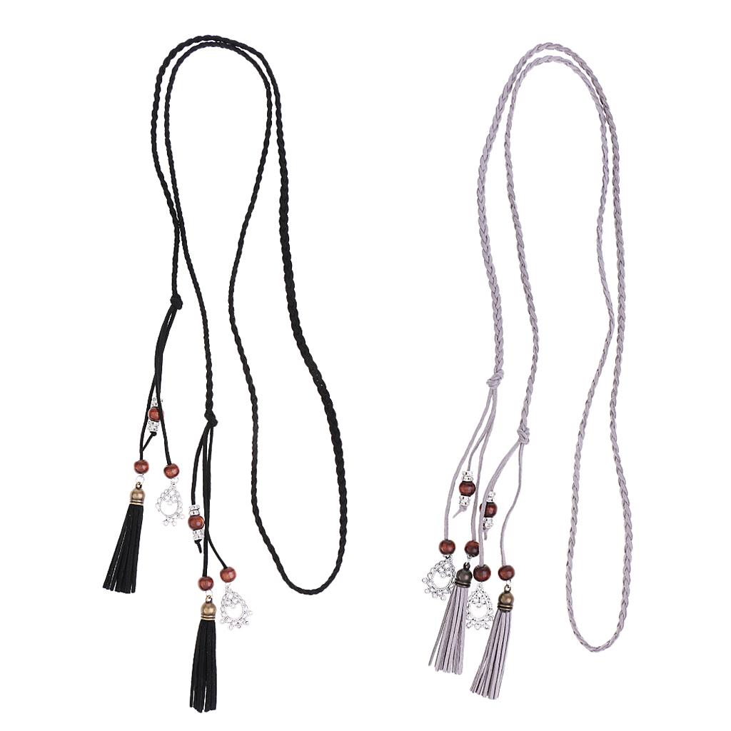 2pcs Ladies Girls Women Skinny Thin Fashion Waist Belt Waistbelt Tassel