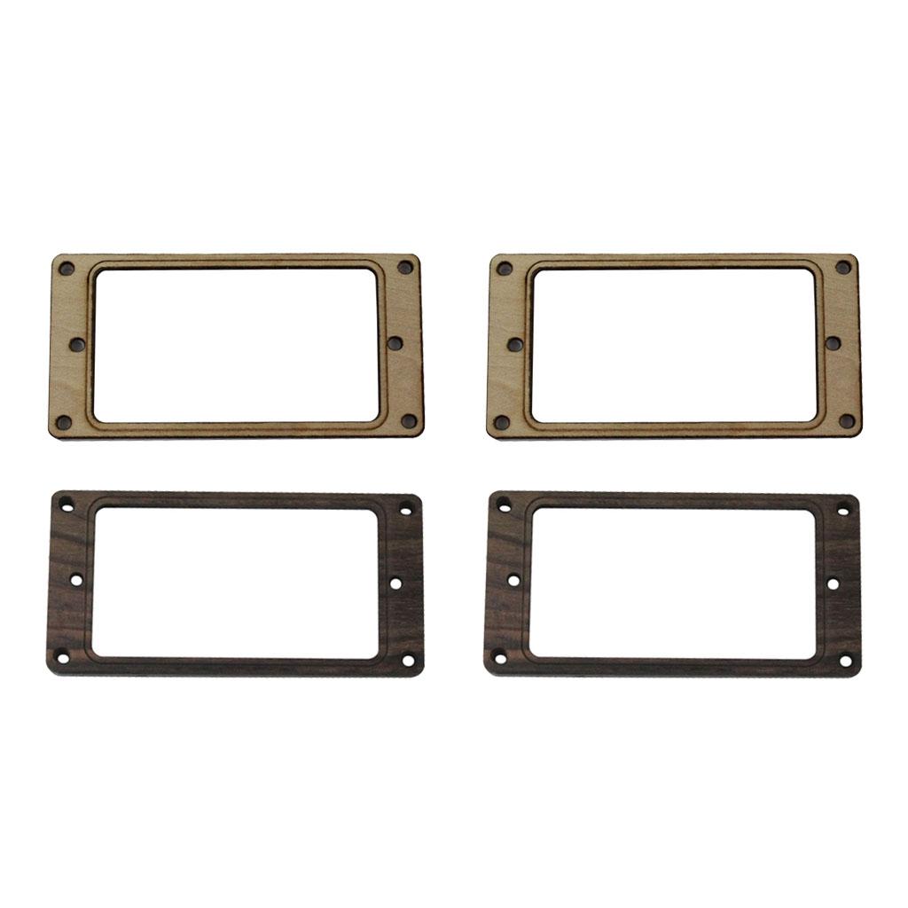 4pcs/set Humbucker Pickup Mounting Ring for Electric Guitar Maple+Rosewood