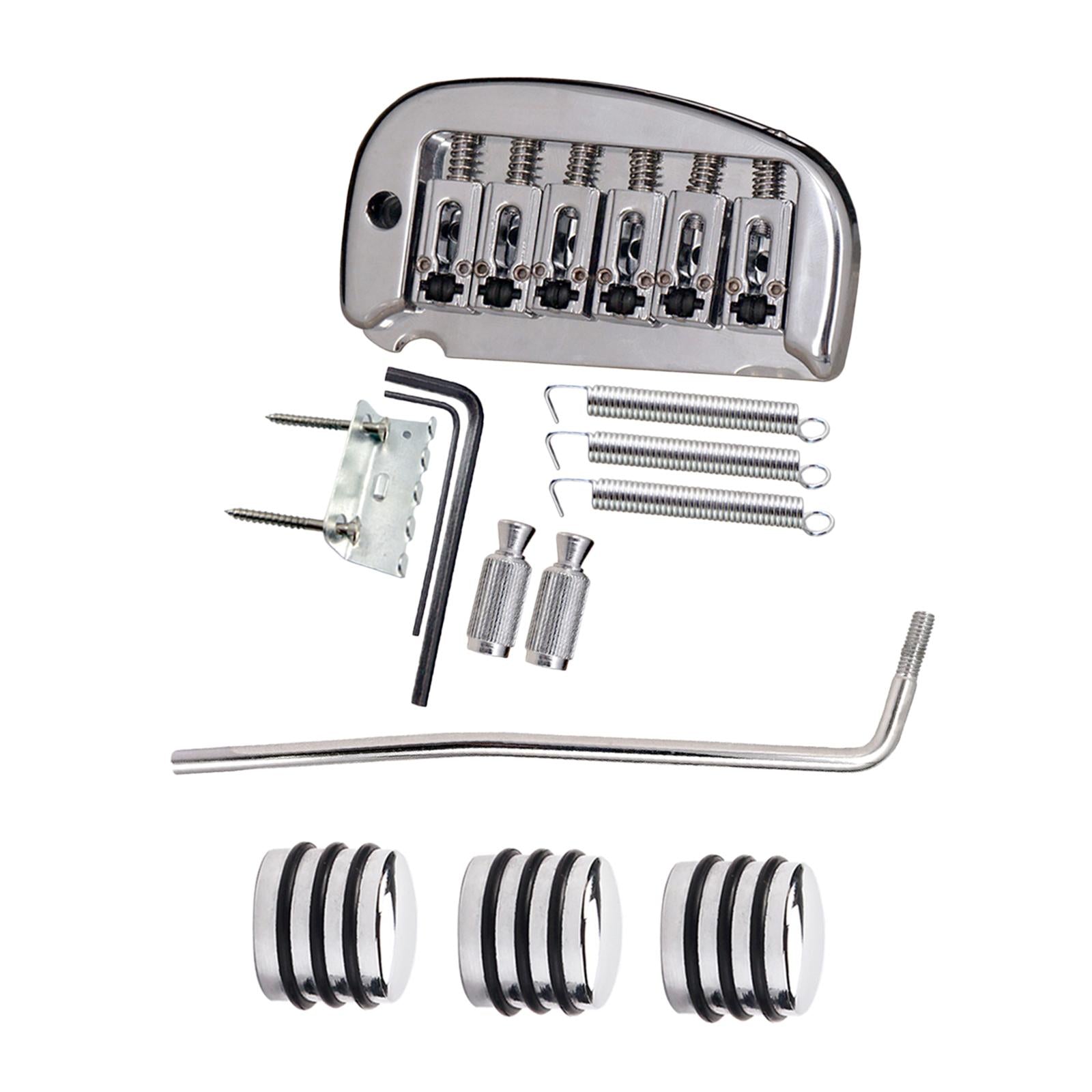1 Set Roller Saddle Tremolo Bridge System+3x Dome Knobs for Electric Guitar
