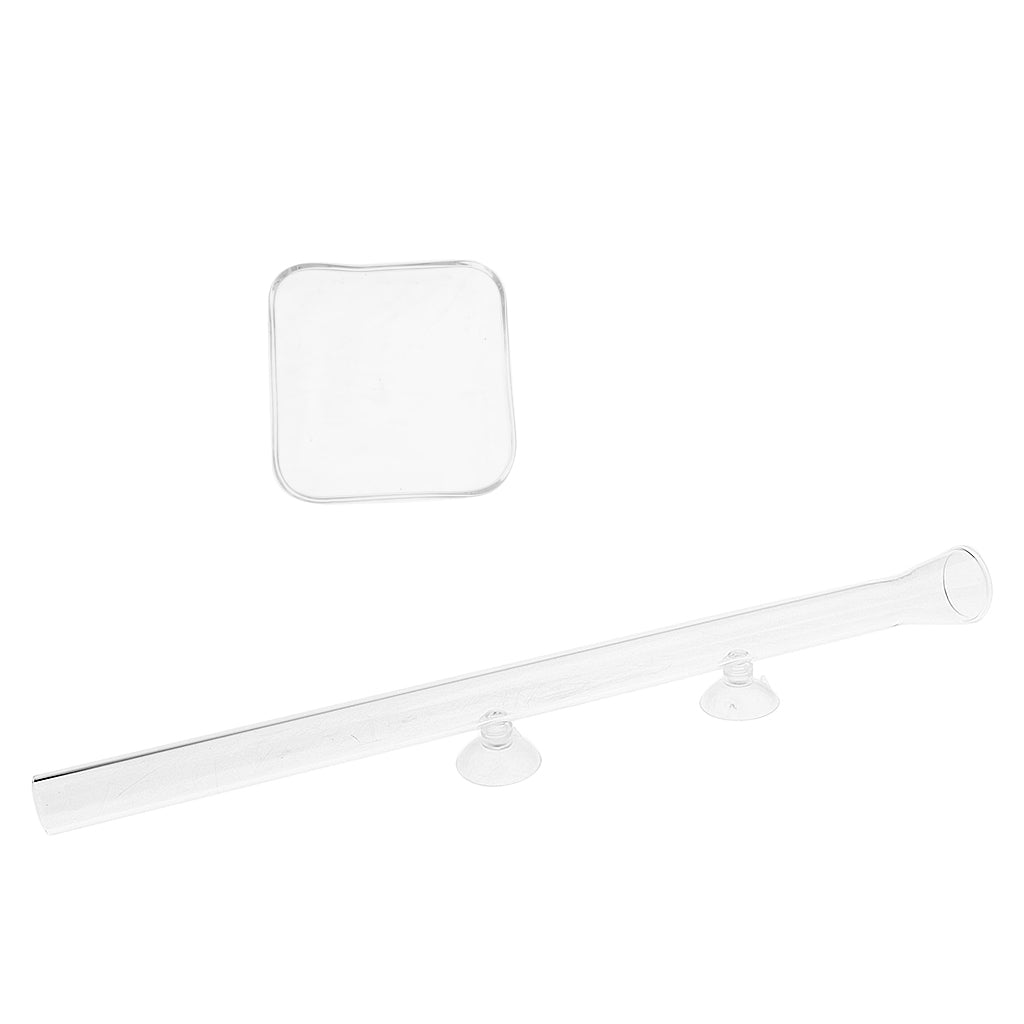2Pcs Aquarium Clear Glass Shrimp Feeding Tube Food Dish Feeder Container