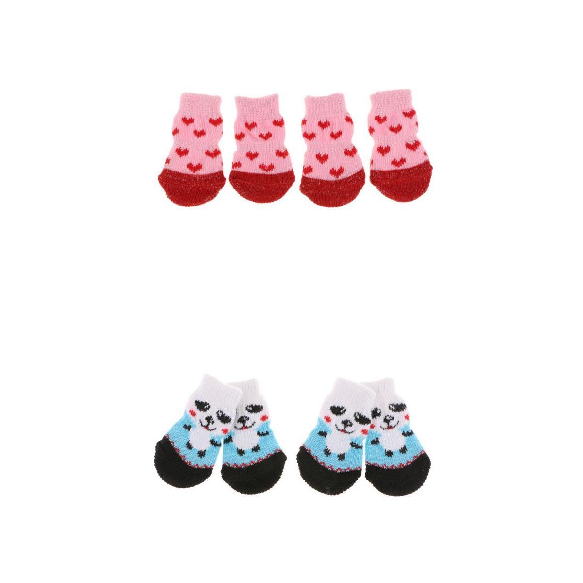 8Pcs Pet Dog Socks Dog Floor Grip Socks Shoes Boots Non Slip Protector S