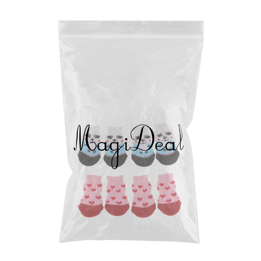 8Pcs Pet Dog Socks Dog Floor Grip Socks Shoes Boots Non Slip Protector S