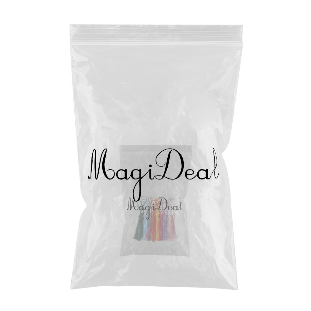 120 Pieces Multicolored Silky Handmade Soft Craft Mini Tassels with Loops