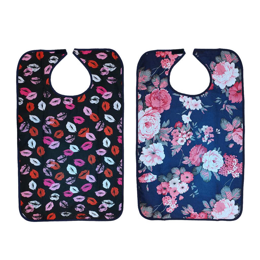 2 Pieces Waterproof Eating Bib Mealtime Cloth Protector Disability Aid Apron