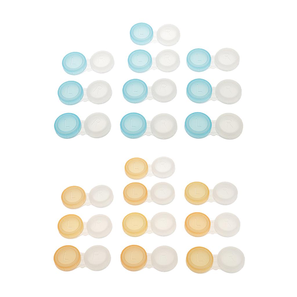 20 Pieces Mini Transparent Contact Lens Box Travel Soaking Case Container