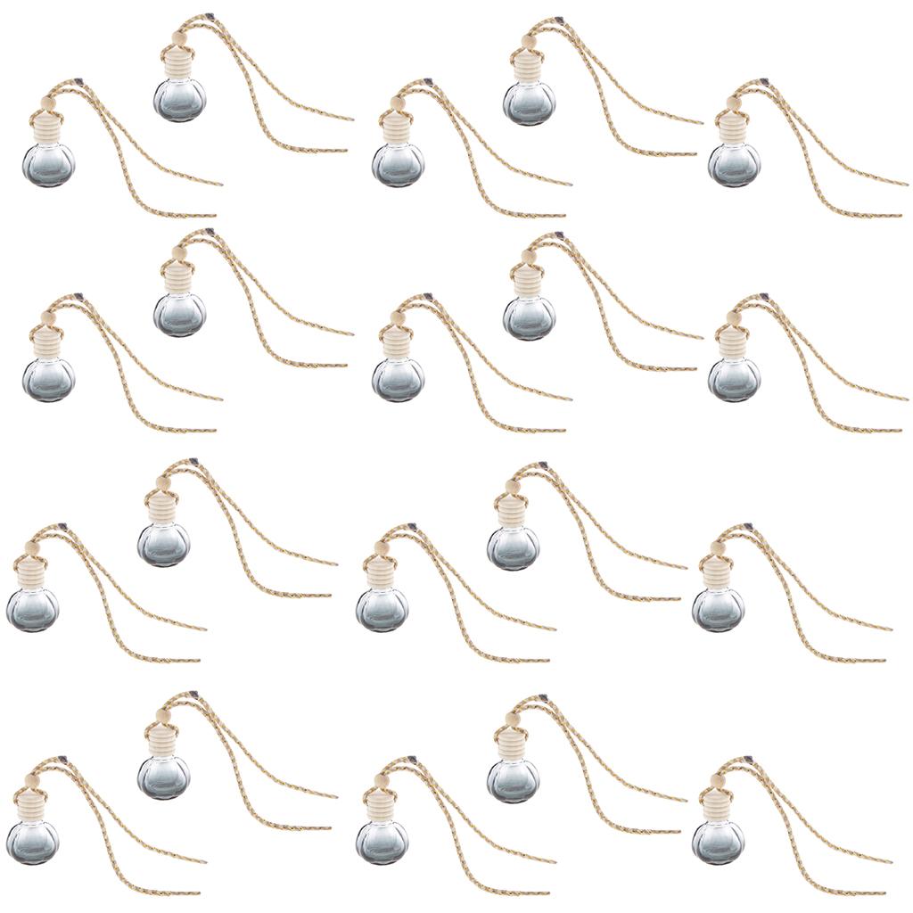 20x Ball Shaped Charm Empty Glass Perfume Bottle Pendant Car Hanging Decor