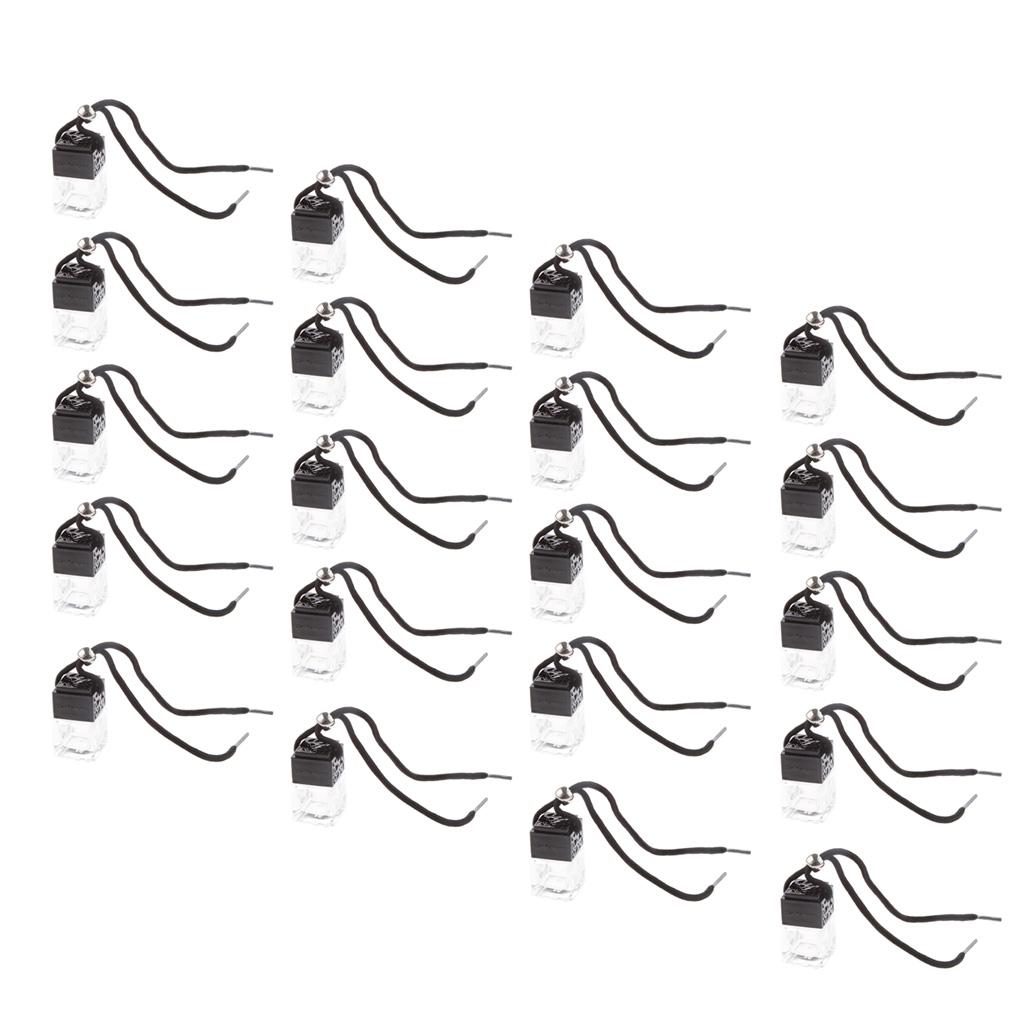 Charm Empty Glass Perfume Bottle Pendant for Car Hanging Decor Square 20pcs